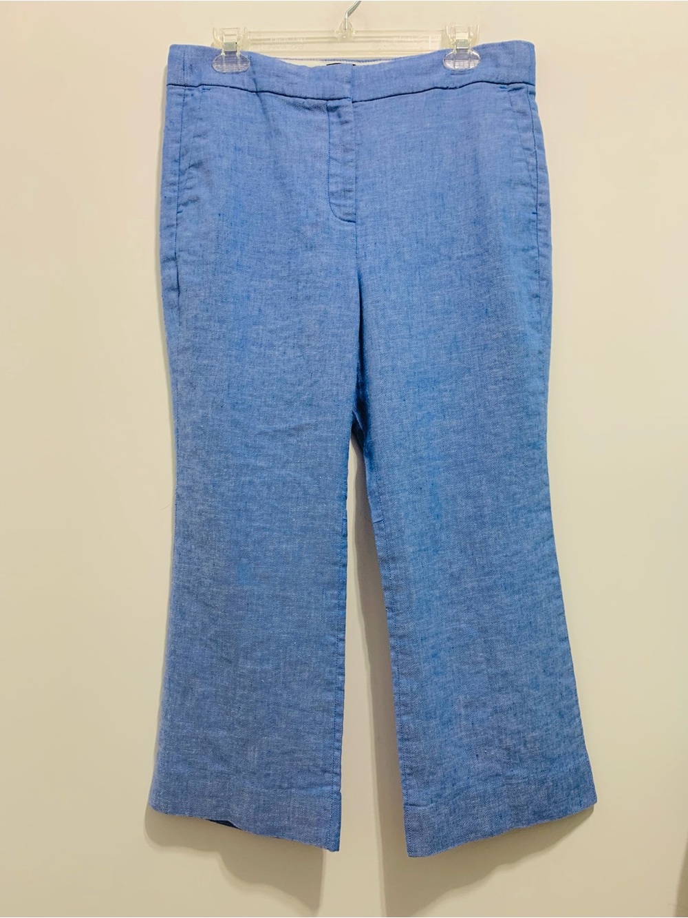 J. Crew Light Blue Wide-Leg Linen Pants